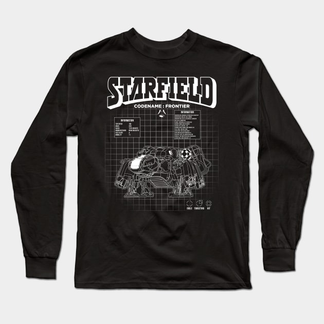 STARFIELD CODENAME FRONTIER Black and White Long Sleeve T-Shirt by bianca alea